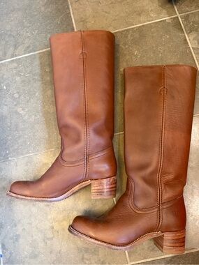 FRYE Vintage 70’s/80’s 16L Cognac Campus Boots, Women’s Size 8 (B)